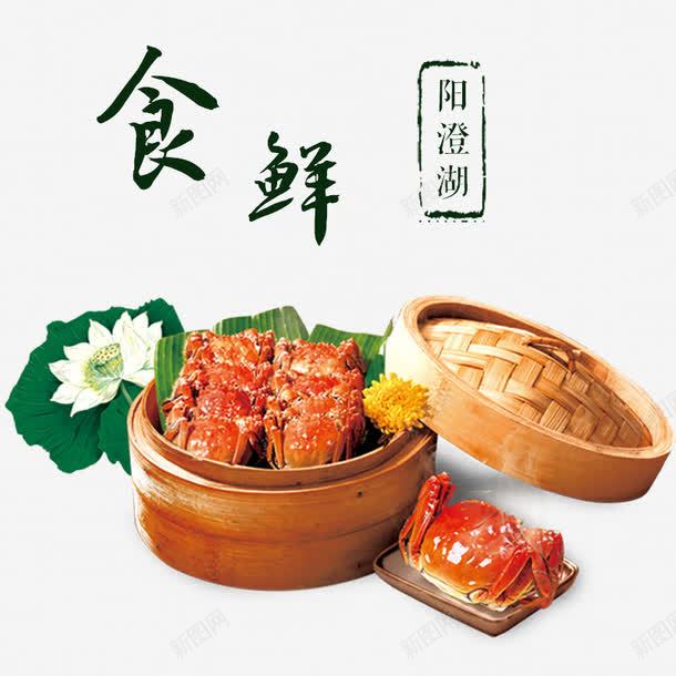 大闸蟹美食海报psd免抠素材_新图网 https://ixintu.com 大闸蟹 阳澄湖 食鲜美食招贴