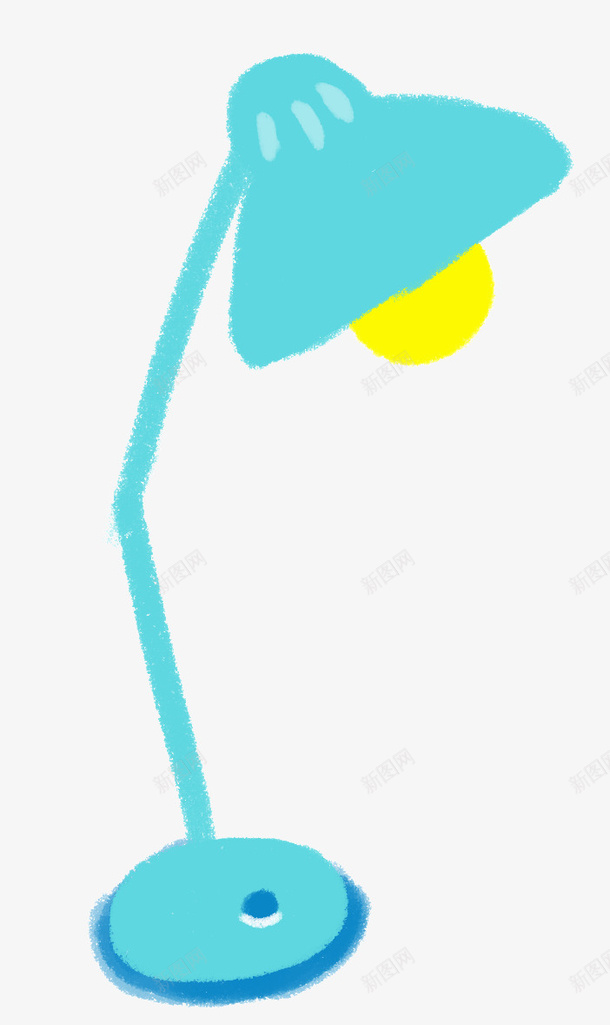 卡通手绘插画蓝色台灯psd免抠素材_新图网 https://ixintu.com 世界读书日 卡通 台灯 手绘 插画 晚上读书用的台灯