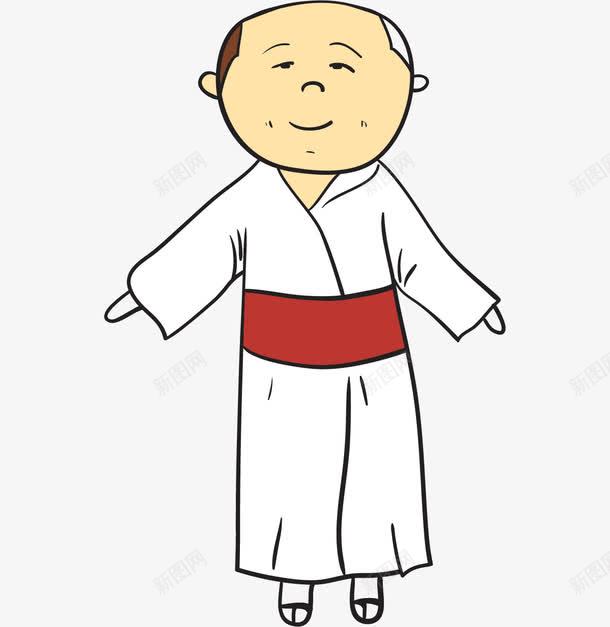 穿浴袍的男人png免抠素材_新图网 https://ixintu.com 中年男性 光头 卡通人物 掉发 掉发脱发 浴袍 男性人物 秃顶 红色腰带