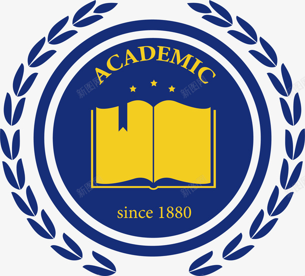 圆形的商学院logo矢量图图标ai_新图网 https://ixintu.com 商业学院logo 商学院logo 图书 学院logo 学院logo设计 麦穗 矢量图
