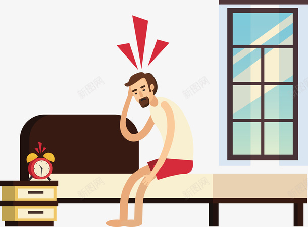 刚起床的男子矢量图eps免抠素材_新图网 https://ixintu.com 吵醒 早上起床 男子 男子被闹钟吵醒 矢量图 矢量起床 起床 闹钟 闹钟响铃