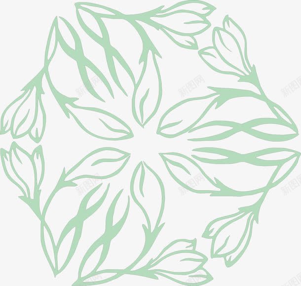 淡绿色兰花花纹图案矢量图ai免抠素材_新图网 https://ixintu.com 中国风 兰花 花纹图案 装饰 矢量图