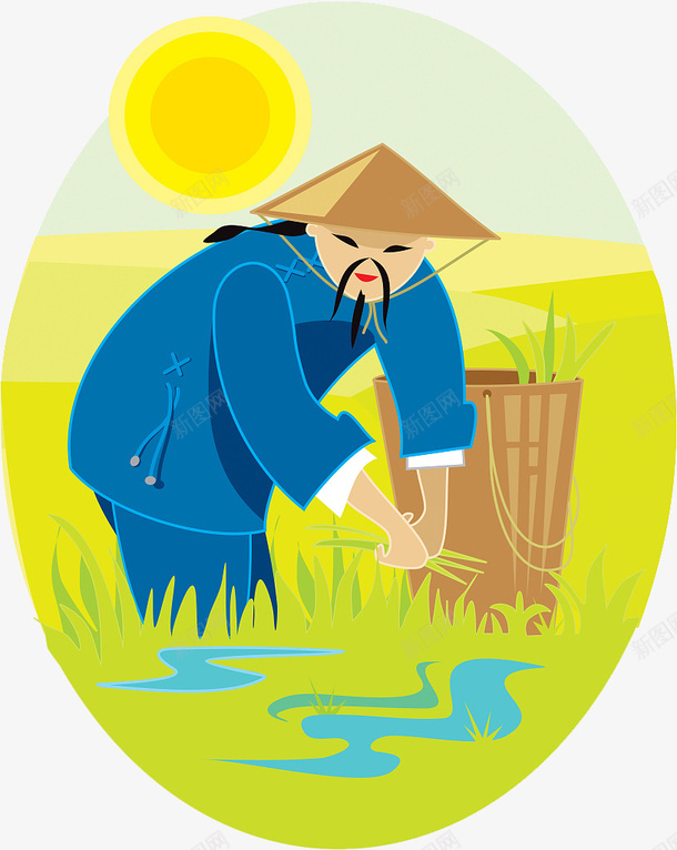 扁平风农田插秧水稻农民插画png免抠素材_新图网 https://ixintu.com 农忙插画 农民插画 农田插画 扁平风 插秧卡通 插秧水稻 装饰插画