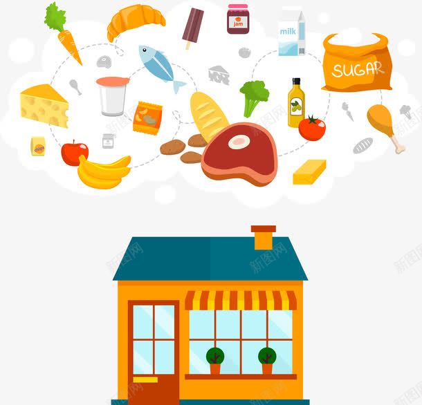 市场上卖东西的商店png免抠素材_新图网 https://ixintu.com 卖肉 卖菜 卡通 商店 市场 店铺 杂粮 线下店铺 肉类 菜场 菜市场 蔬菜
