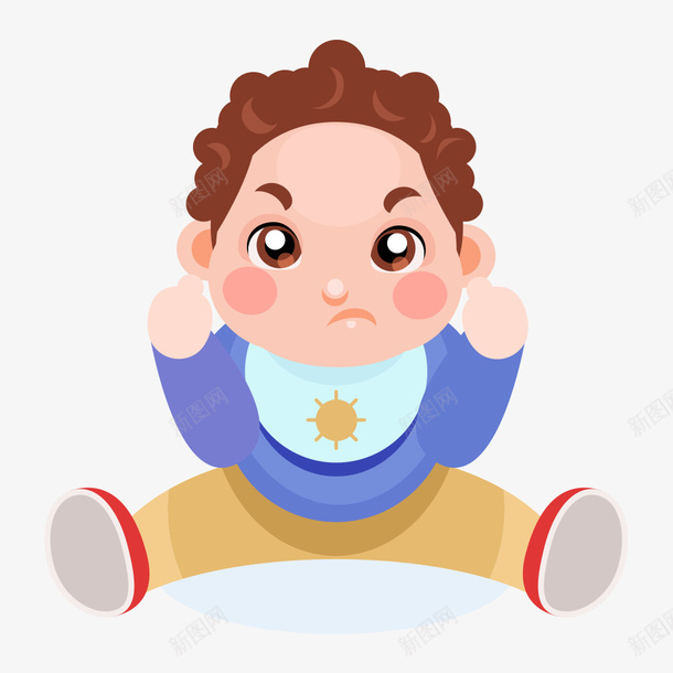 卡通生气的卷发男孩矢量图ai免抠素材_新图网 https://ixintu.com 不开心 人物 卡通 卡通人物不开心 卷发 孩子 气愤 气愤的表情 生气 男孩 矢量图 赌气