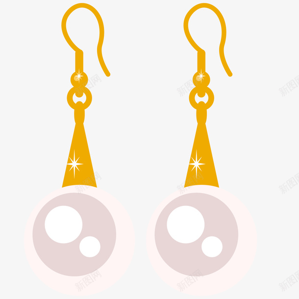 珍珠耳坠插画矢量图ai免抠素材_新图网 https://ixintu.com 免抠PNG 国庆优惠 女士 折扣 珍珠耳坠矢量插画 珠宝 首饰 矢量图