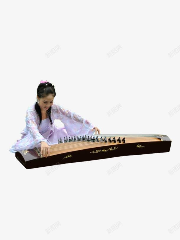 古筝韵味png免抠素材_新图网 https://ixintu.com 古风 弹古筝 快乐 行云流水