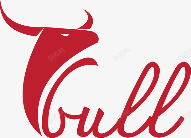 红色公牛LOGO图标png_新图网 https://ixintu.com LOGO 公牛 公牛LOGO 牛 红色