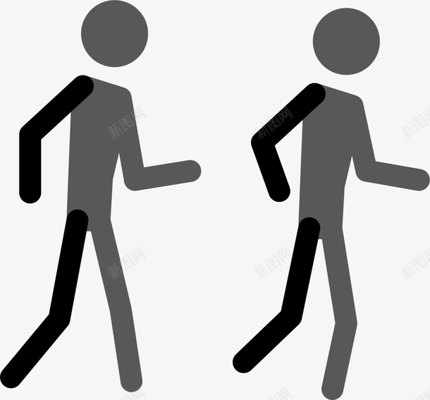 黑色扁平马拉松小人png免抠素材_新图网 https://ixintu.com 健康 强身健体 火柴人 火柴人跑步 站立的火柴人 跑步小人 运动健身 锻炼 马拉松