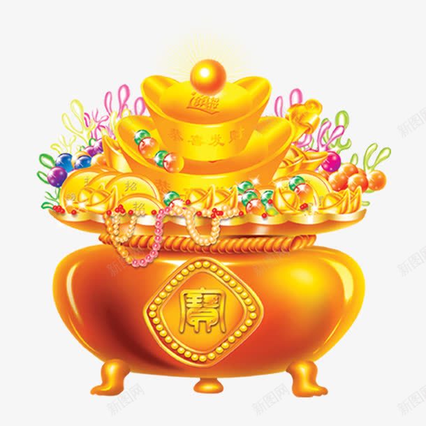聚宝盆png免抠素材_新图网 https://ixintu.com 促销装饰 聚宝盆 聚宝盆图 财富 金元宝