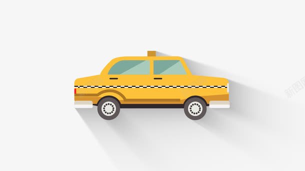 黄色出租小轿车png免抠素材_新图网 https://ixintu.com 出租车 汽车 轿车 黄色出租车
