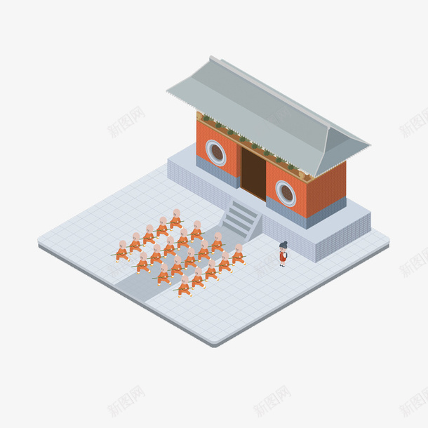 中国少林寺png免抠素材_新图网 https://ixintu.com 中国 创意 卡通 卡通庙 古代 和尚 多彩 寺庙 少林寺 手绘 练武