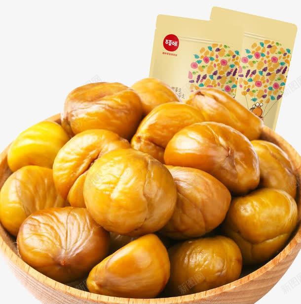 百草味板栗仁png免抠素材_新图网 https://ixintu.com 产品实物 板栗 栗子 熟栗子 零食