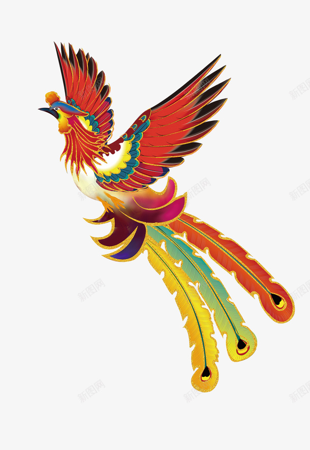 凤凰古典纹样psd免抠素材_新图网 https://ixintu.com 五彩凤凰 凤凰 凤凰古典纹样 透明底