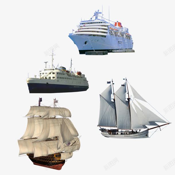 船png免抠素材_新图网 https://ixintu.com 大船 帆船 航帆 航海