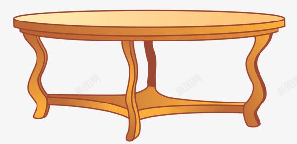 家具用品png免抠素材_新图网 https://ixintu.com 手绘卡通 木质 桌子 茶几