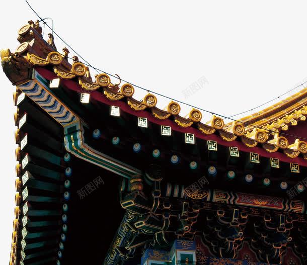 飞檐png免抠素材_新图网 https://ixintu.com 古建筑 屋檐一角 琉璃瓦 飞檐