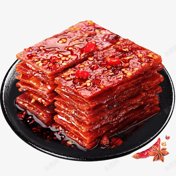 麻辣猪肉脯png免抠素材_新图网 https://ixintu.com 产品实物 四川成都特产 熟食 肉干肉脯 香辣小吃 麻辣猪肉脯 麻辣肉干