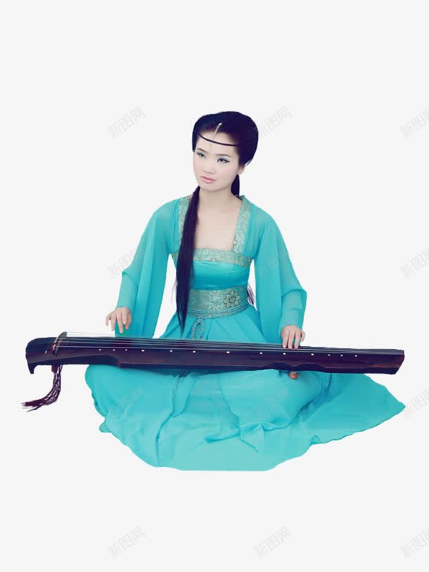 亭亭玉立png免抠素材_新图网 https://ixintu.com 乐器 古人弹琴 古琴 弹古筝 服饰 气质