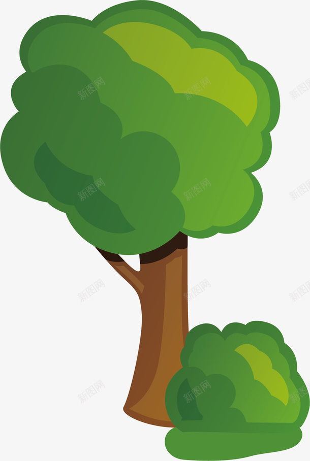 绿色参天大树矢量图ai免抠素材_新图网 https://ixintu.com 参天大树 大树 树木 植物 灌木丛 绿色树叶 矢量图
