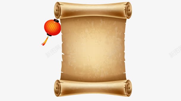 书卷中国风psd免抠素材_新图网 https://ixintu.com 中国风 中秋孔明灯 书卷 古色 红灯笼
