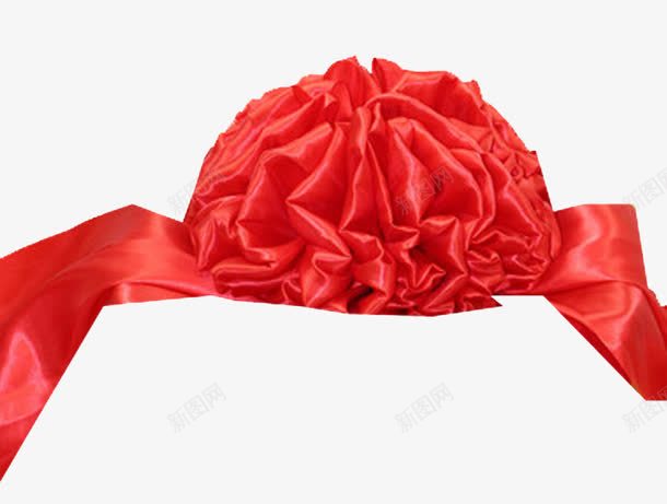 婚车装饰花球png免抠素材_新图网 https://ixintu.com 中国传统 剪彩花球 喜庆节日 大红色 婚车装饰花 红绸花