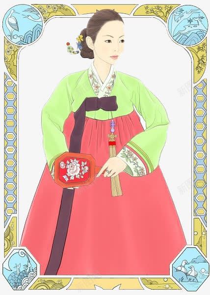 韩国手绘美女png免抠素材_新图网 https://ixintu.com 扇子 手绘女人 手绘画像 插画 文化遗留 服饰 朝鲜 朝鲜服饰 韩国 韩国传统服饰 韩装