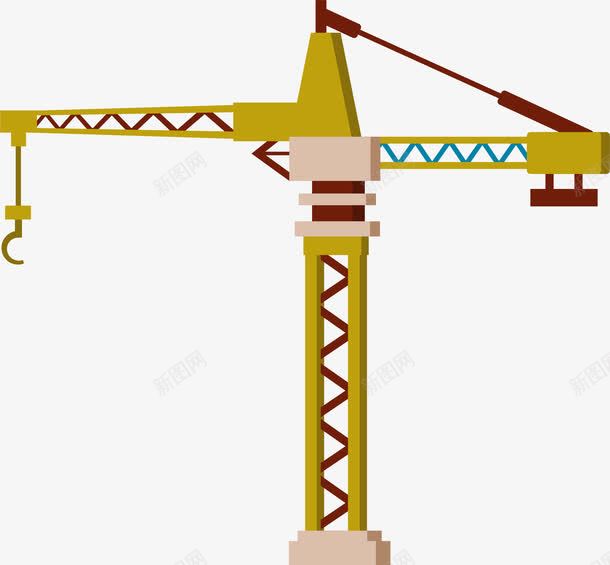 卡通塔吊装饰图案png免抠素材_新图网 https://ixintu.com 免抠PNG 工地 工地塔吊 工程 平面塔吊 建筑工程 机器 起重机