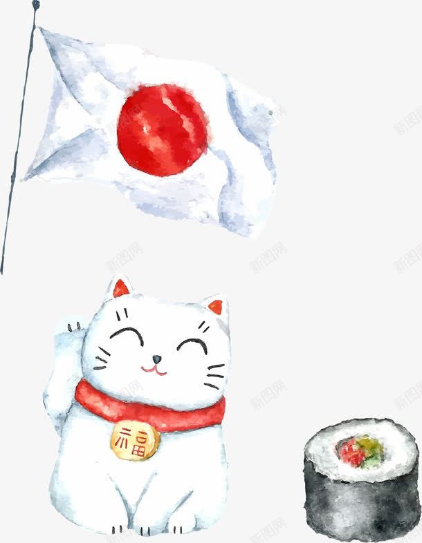 手绘水彩日本印象png免抠素材_新图网 https://ixintu.com 寿司 扇子 手绘插画 手绘水彩日本印象 插画 日本 日本景点 日本风 日本风插画 桃花 水彩 灯笼 盘载 金鱼
