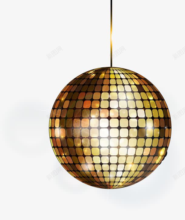 手绘金色反光舞厅球灯png免抠素材_新图网 https://ixintu.com 手绘 水晶魔灯 舞厅球灯 魔球灯