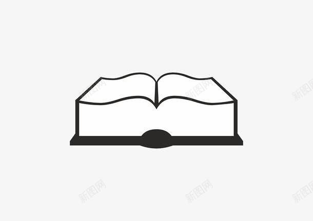 手绘翻开的书本图标png_新图网 https://ixintu.com 书本 学习用品 手绘 摊开的书 黑色