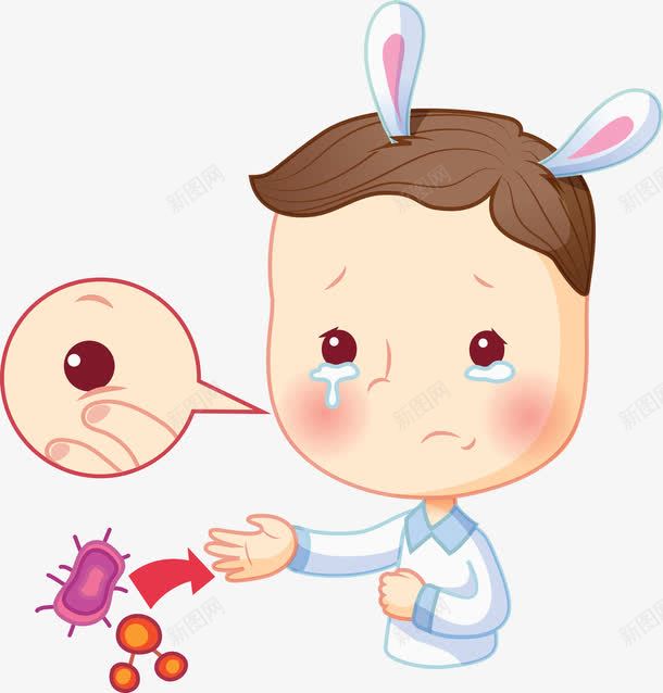 眼睛痛的男人png免抠素材_新图网 https://ixintu.com 小男孩 疼痛的 细菌 脏东西