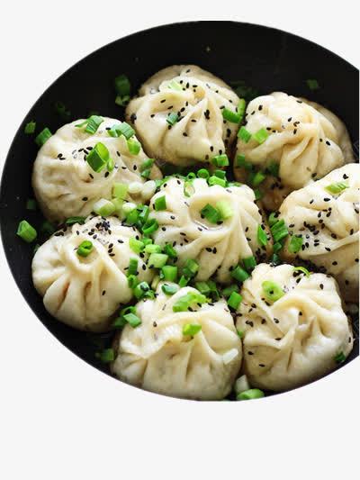 生煎小笼包png免抠素材_新图网 https://ixintu.com 产品实物 包子 食物 香葱 黑芝麻