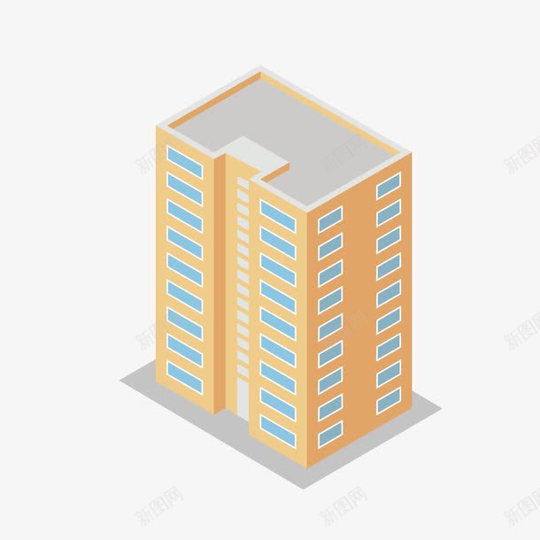 中高层楼层图png免抠素材_新图网 https://ixintu.com 住宿楼 楼层图 高楼 黄色楼层