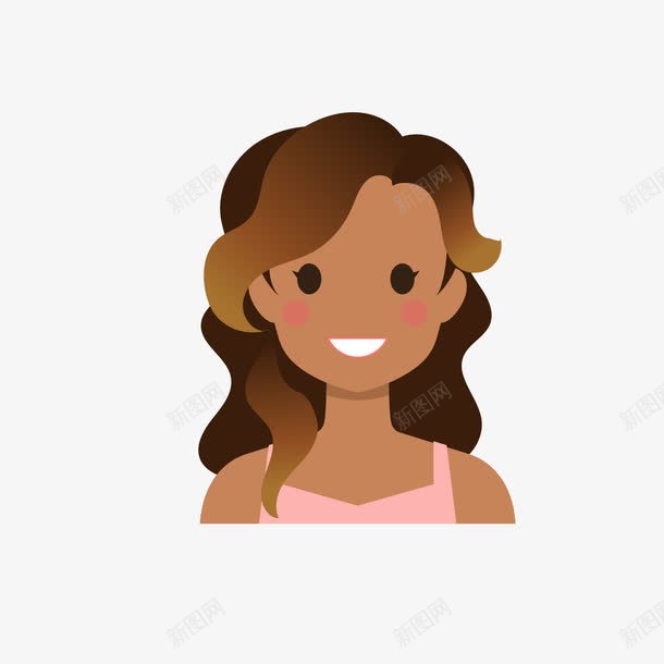 黑美人人头png免抠素材_新图网 https://ixintu.com 人头插画 外国人头像 欧洲人头像 矢量卡通人头像