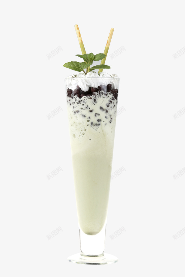 美味的抹茶星冰乐png免抠素材_新图网 https://ixintu.com 产品实物 叶子 夏日 抹茶星冰乐 玻璃杯 美味 薄荷 饮品 饼干