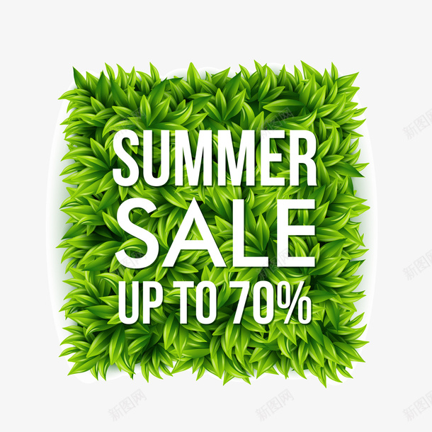 夏季折扣png免抠素材_新图网 https://ixintu.com SALE 夏季海报 折扣促销 绿色树叶