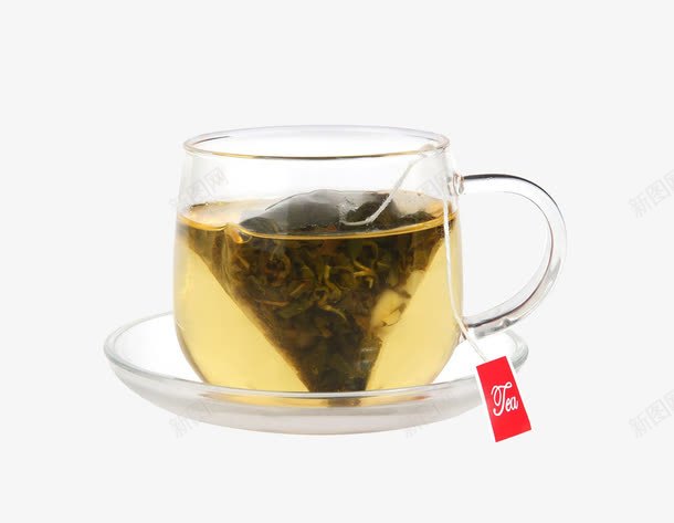 玻璃杯袋泡茶png免抠素材_新图网 https://ixintu.com 玻璃杯 精美 茶叶 茶叶包 茶杯 袋泡茶 袋装