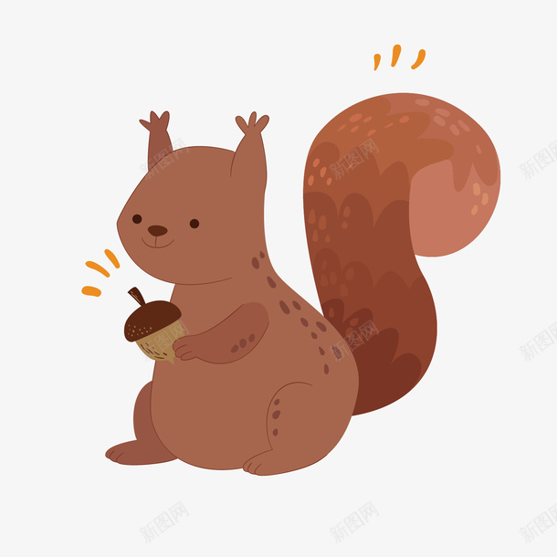 可爱松鼠卡通手绘矢量图ai免抠素材_新图网 https://ixintu.com 动物 卡通 小巧 微笑 手绘 松鼠 棕色 简单可爱 矢量图