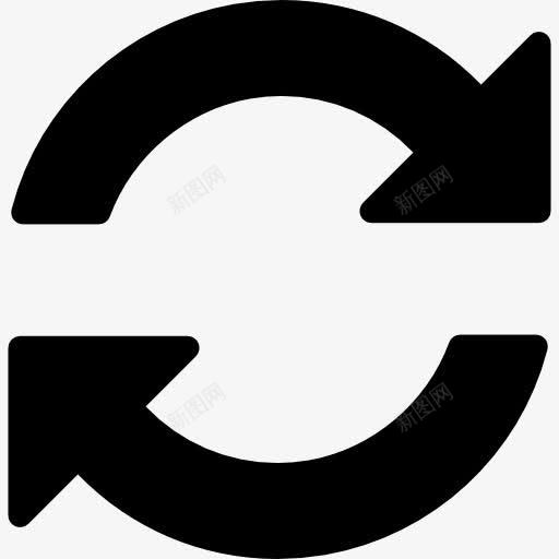 顺时针旋转圈两箭图标png_新图网 https://ixintu.com 两圈 循环 旋转 箭 顺时针旋转