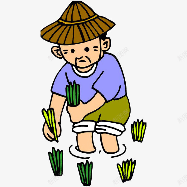 辛苦插秧的老农民png免抠素材_新图网 https://ixintu.com 农民 农民插秧 勤劳 卡通 帽子 手绘 插秧 插秧卡通 水稻 绿色 辛苦