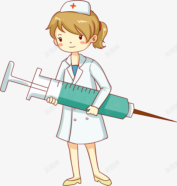 手绘打针疫苗针管插画png免抠素材_新图网 https://ixintu.com 健康 手绘 手绘疫苗打针插画 打针 护士 疫苗 疫苗打针 针管