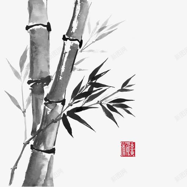 中国风墨竹png免抠素材_新图网 https://ixintu.com 中国风 墨竹 墨竹图案 手绘 水墨画 竹子 简笔山水画