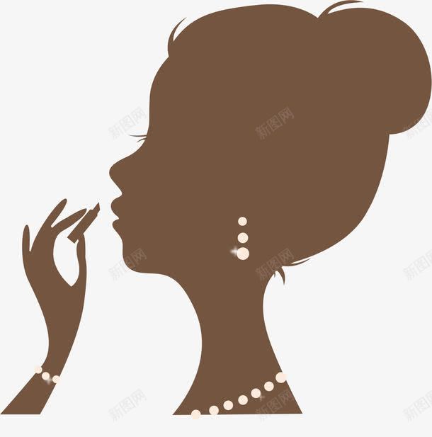 涂唇膏的女人png免抠素材_新图网 https://ixintu.com 人物侧面 侧面 化妆 女性 美丽