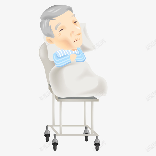 躺着病床上的老爷爷矢量图ai免抠素材_新图网 https://ixintu.com 人物设计 医疗 医院 卡通 治疗 生病 病床 老爷爷 矢量图