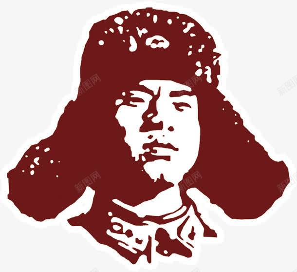 酒红色雷锋头像png免抠素材_新图网 https://ixintu.com 头像 学习雷锋 素材 红色 雷锋