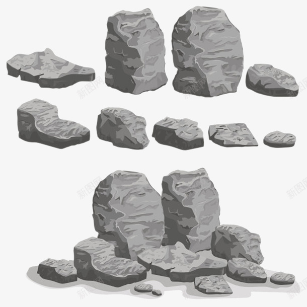 卡通手绘石子山png免抠素材_新图网 https://ixintu.com 免扣 免费下载 卡通石子 大小不一 小石头 山 路面 道路 铺路 鹅卵石