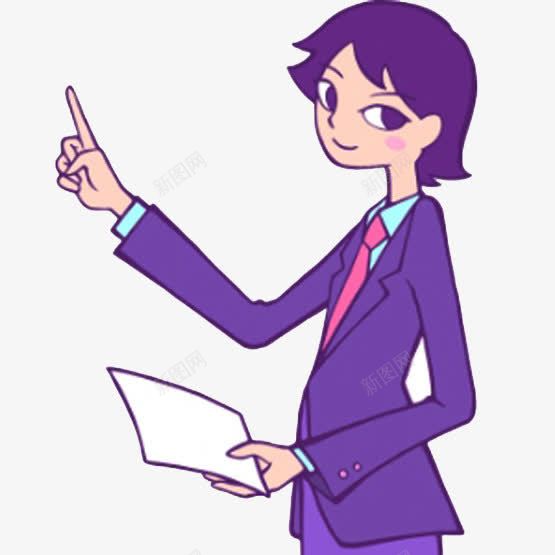 干练白领企划汇报图png免抠素材_新图网 https://ixintu.com 停止手势 卡通美女 女西装 白领 红色领带 绿色 蓝色 衬衫
