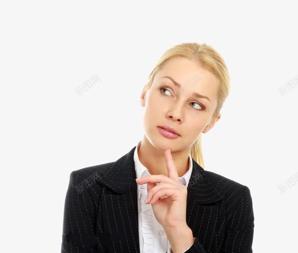 思考的女职员png免抠素材_新图网 https://ixintu.com 卡通 女职员 思考 白色 衬衫 西装 黄色 黑色