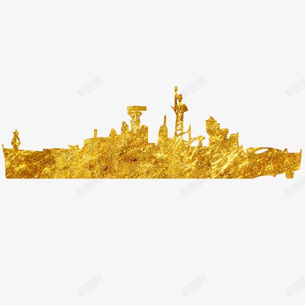 轮船png免抠素材_新图网 https://ixintu.com 交通工具 剪影 航海 船 邮轮 金箔纸 金箔纸纹理